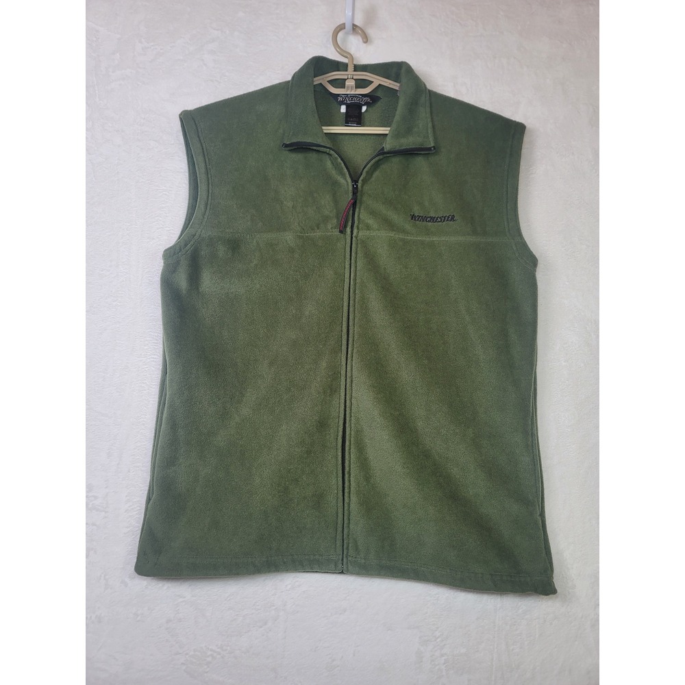 Winchester Rugged Sportsman Fleece Vest Mens M Heritage Green Full Zip Cabin